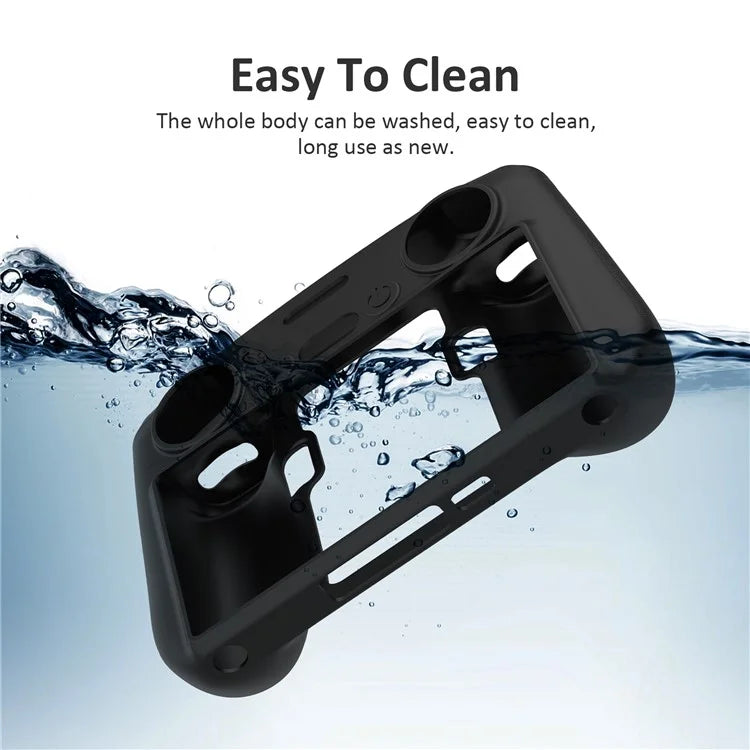 DJI Mini 3 Pro Smart RC silicone cover shown in water, demonstrating easy cleaning and waterproof features.