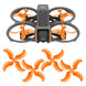 DJI Avata 2 drone with four orange low-noise upgrade propellers for enhanced performance and quieter flights.