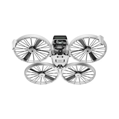 DJI Flip drone top view showcasing its compact design and four propellers for effortless flight and photography.