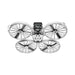 DJI Flip drone top view showcasing its compact design and four propellers for effortless flight and photography.
