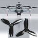 DJI FPV drone with Ludicrous Upgrade Propellers, showcasing black propellers for enhanced flight performance.