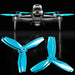 DJI FPV drone with blue upgrade propellers, showcasing enhanced speed and performance features.