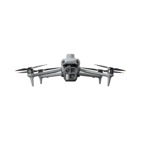 DJI Matrice 4E drone front view with camera and propellers, ideal for surveying and mapping.