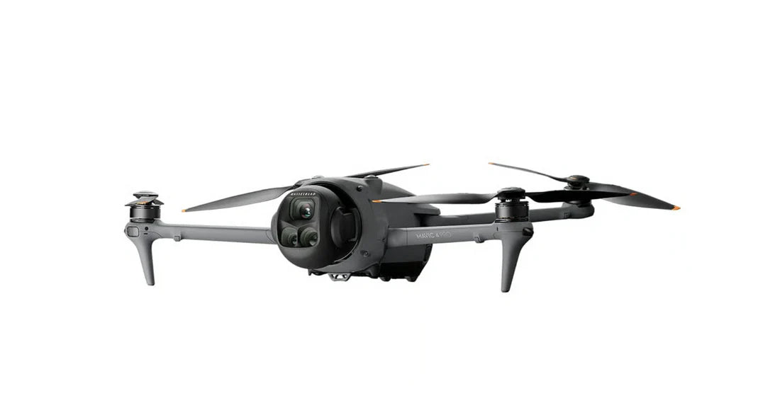 DJI Mavic 4 Pro drone showcasing Infinity Gimbal and triple-camera system, great for aerial photography.