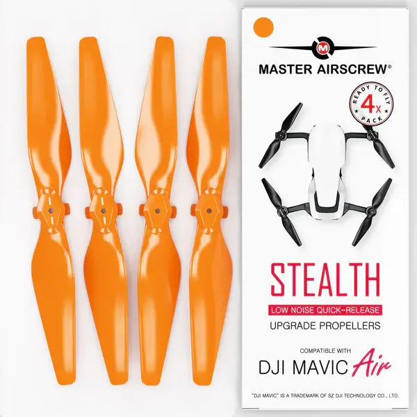 DJI Mavic Air Stealth upgrade propellers, four orange low noise quick-release propellers for enhanced performance.