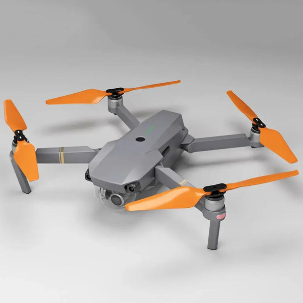DJI Mavic Pro drone equipped with four orange STEALTH upgrade propellers for enhanced performance and quieter flights.