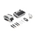 DJI Mini 3 drone and remote controller with accessories including propellers and charging cable.