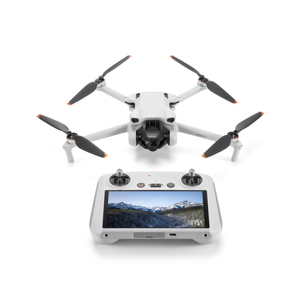 DJI Mini 3 drone with controller, featuring ultra-lightweight design and advanced 4K HDR video capabilities.