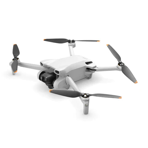 DJI Mini 3 Flymore Combo drone with four propellers, designed for stunning 4K HDR video and compact adventures.