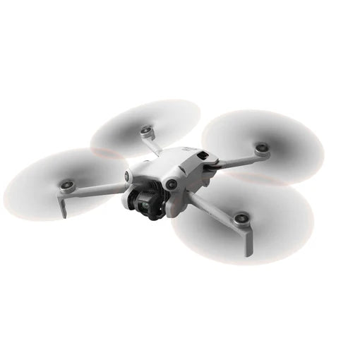 DJI Mini 4 Pro drone with advanced camera features and four propellers, ideal for capturing stunning aerial footage.