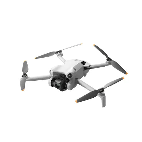 DJI Mini 4 Pro Flymore Combo Plus drone in flight showcasing its advanced design and features.