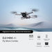 DJI Mini 4K Fly More Combo drone with remote controller, batteries, and charging hub displayed over scenic background.