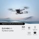 DJI Mini 4K Fly More Combo drone with remote controller, batteries, and charging hub displayed over scenic background.