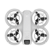 DJI Neo Drone top view showcasing its compact design and four propellers, perfect for indoor and outdoor use.