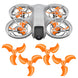 DJI Neo drone with orange STEALTH upgrade propellers, enhancing performance and reducing noise.