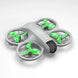 DJI Neo drone featuring green stealth upgrade propellers for silent and precise flight performance.