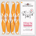 DJI Phantom 4 STEALTH Propellers - x4 orange quick-release upgrade for low noise and improved flight time.