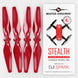 DJI Spark STEALTH upgrade propellers in red, low-noise, high performance, includes 4 propellers for improved flight.