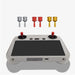DJI Mini 3 Pro RC smart remote controller with red, titanium, and gold joysticks, ergonomic design and durable construction.
